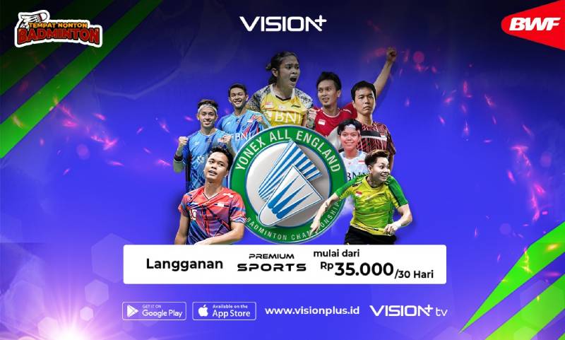 Jadwal dan Link Live Streaming BWF All England 2024 di Vision+
