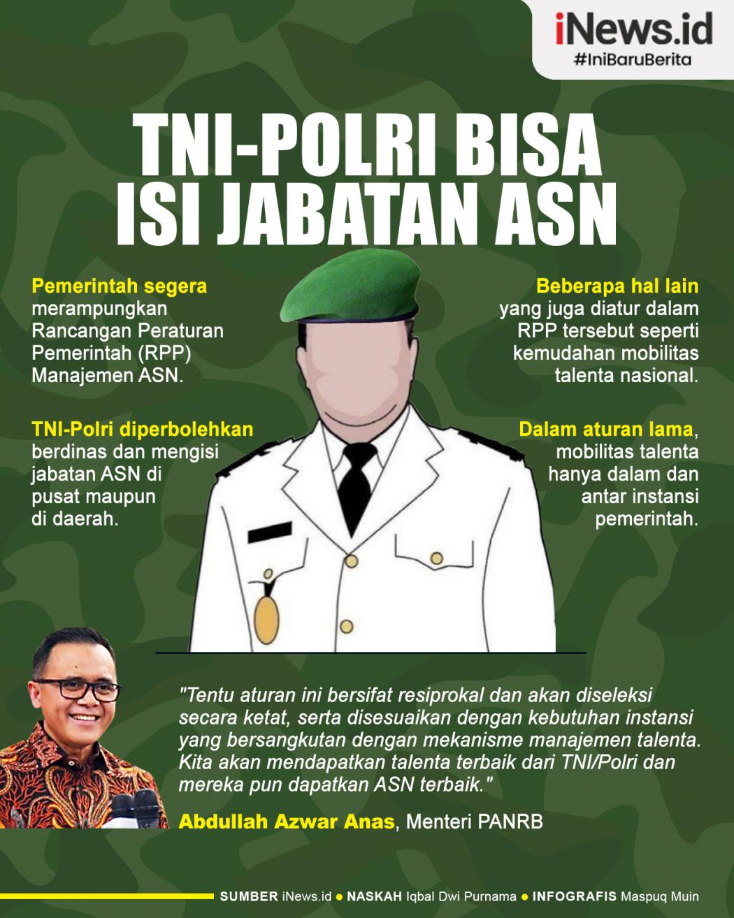 Infografis TNI-Polri Boleh Isi Jabatan ASN di Pusat dan Daerah