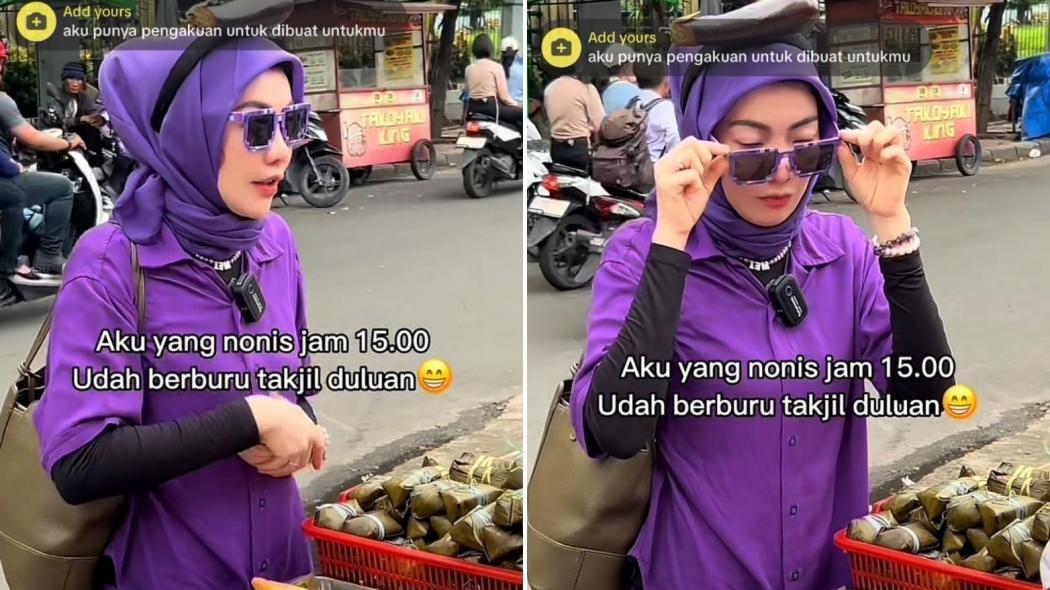 Ngakak! Wanita Non-muslim Rela Nyamar Pakai Hijab Demi Berburu Takjil
