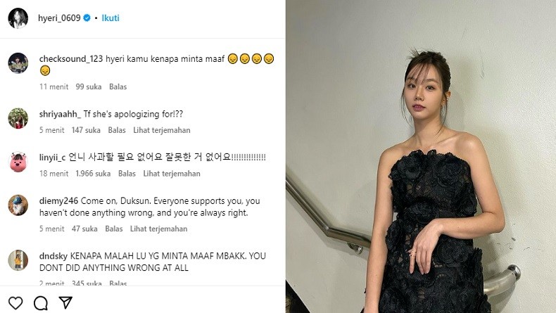 Han So Hee dan Ryu Jun Pacaran, Lee Hyeri Malah Unggah Permintaan Maaf di Sosmed