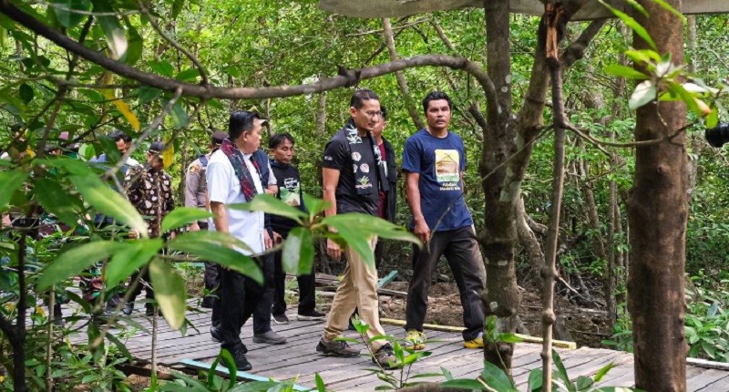 Kunjungi Jambi, Sandiaga Uno Terpikat Keindahan Taman Wisata Mangrove Pangkal Baru