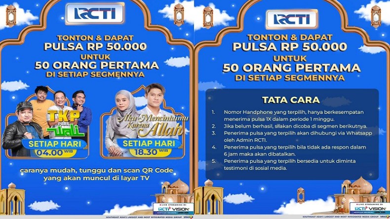 RCTI Bagi-Bagi Pulsa untuk Penonton Setia Layar Drama Ter-Oke!