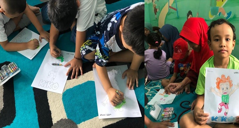 Anak Pejuang Kanker Antusiasme Ikut Mewarnai bersama MNC Peduli