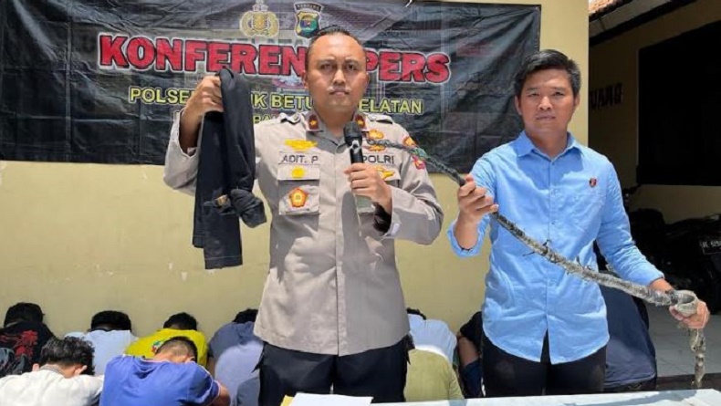 Gara-Gara Saling Ejek, 13 Remaja Tawuran Perang Sarung dan Mercon di Bandarlampung