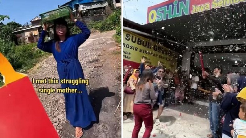 Viral Pernah Jual Buah ke Bule, Ibu Penjual Snack Keliling di Bali Nangis Diberi Hadiah Toko dan Motor