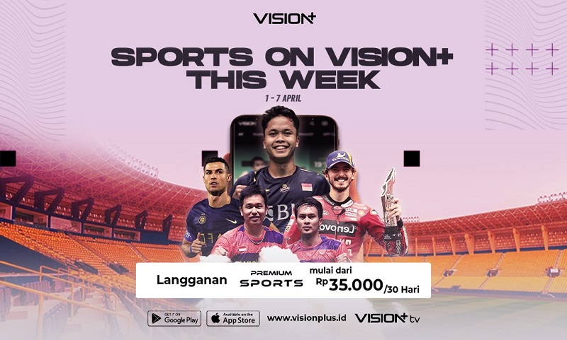 Jadwal Tayangan Olahraga di Vision+ Pekan Ini  