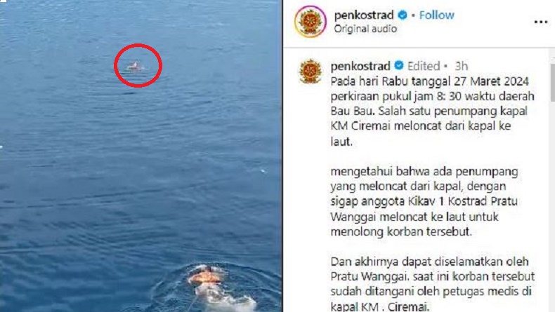 Aksi Heroik Prajurit Kostrad, Selamatkan Penumpang Kapal Coba Bunuh Diri Loncat ke Laut