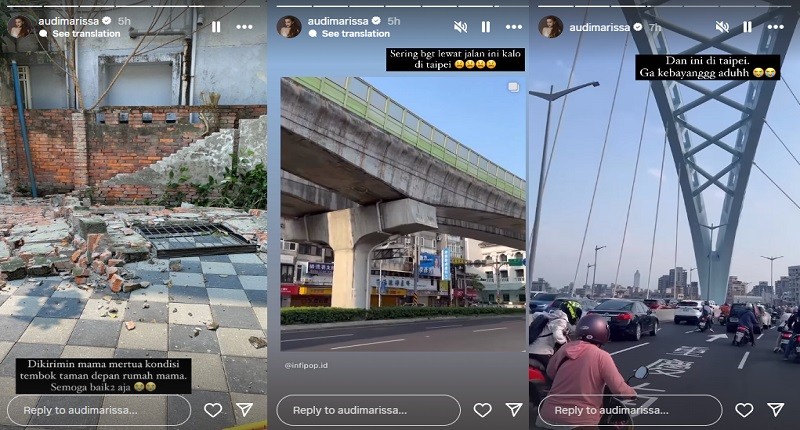 Viral Audi Marissa Bagikan Kondisi Rumah Mertua di Taiwan Pasca-gempa, Tembok dan Pagar Roboh