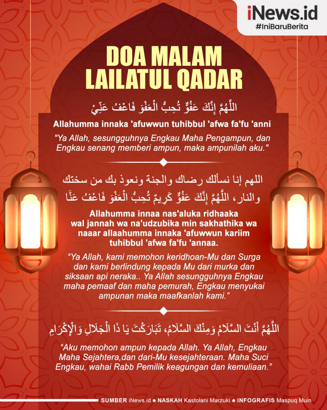 Infografis Tiga Doa Malam Lailatul Qadar
