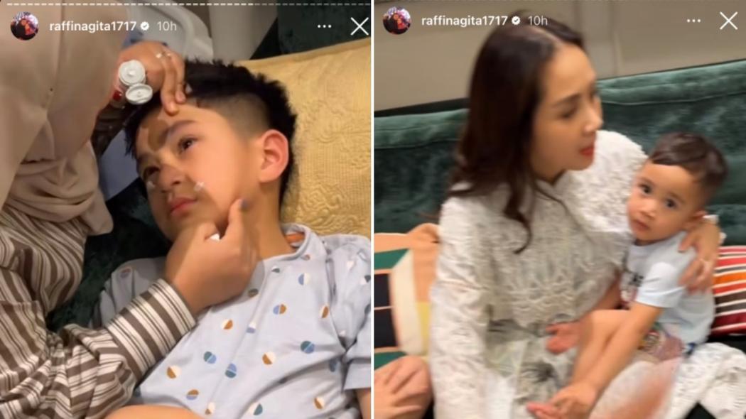 Nagita Slavina Panik di Hari Pertama Lebaran, Cipung Cakar Rafathar hingga Terluka