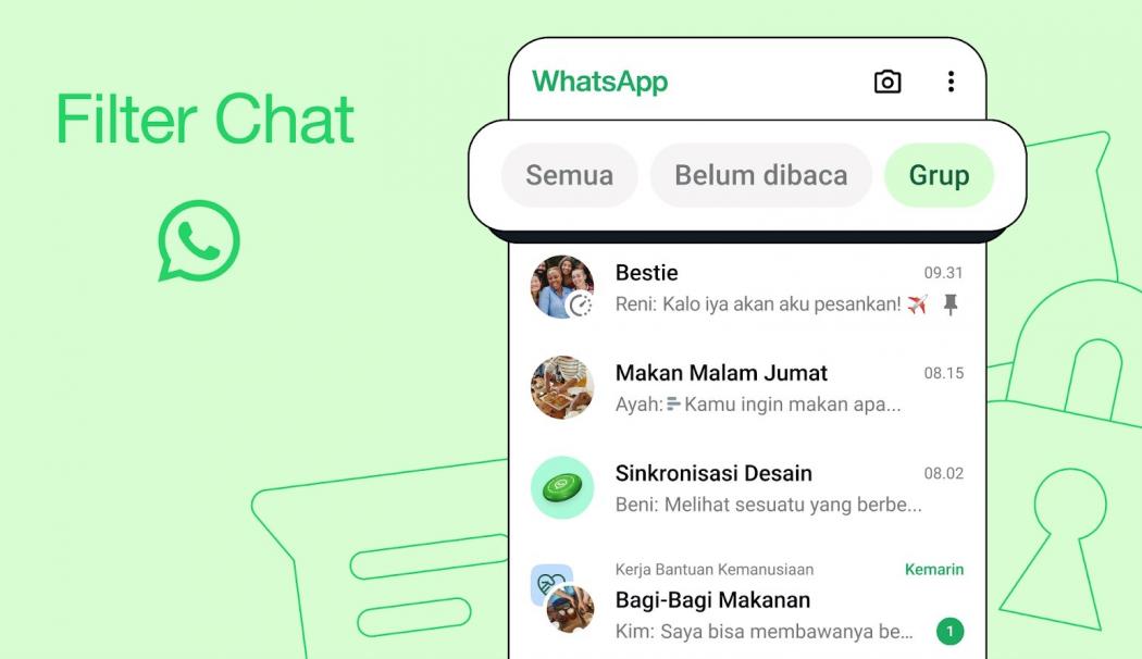 Permudah Temukan Pesan, WhatsApp Luncurkan Filter Chat