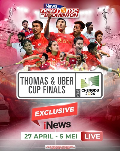 Jadwal Piala Thomas dan Uber 2024, Live Eksklusif di iNews 9 Hari Lagi