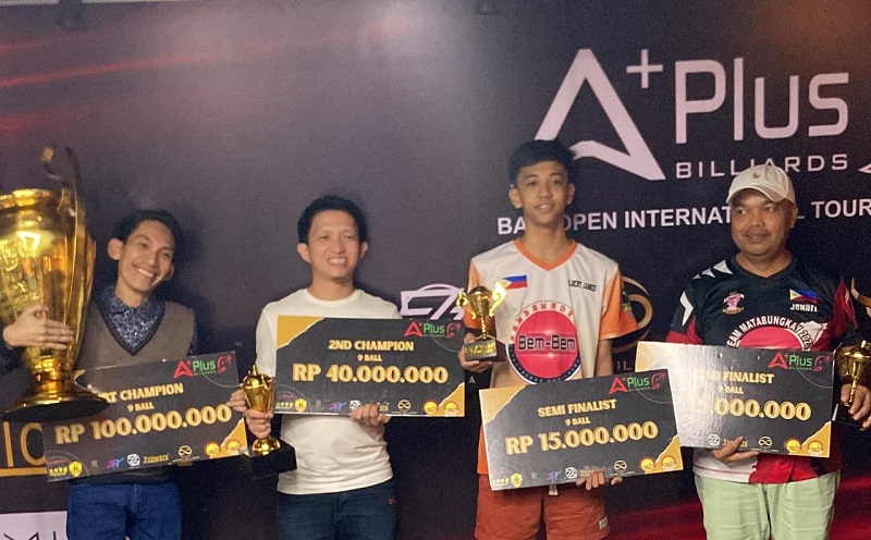 Pebiliar Filipina Menggila, Dominasi Turnamen International A Plus Bali Open 