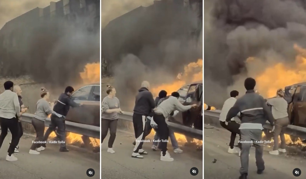 Kecelakaan Mengerikan, Pengemudi Perempuan Ini Nyaris Terbakar Beruntung Ditolong Pengendara Lain