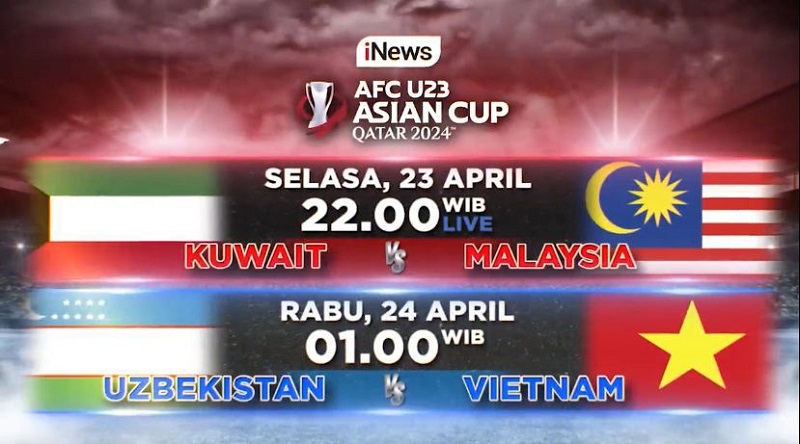 Jadwal Siaran Langsung Piala Asia U-23 2024 Malam Ini: Malaysia Vs Kuwait, Live iNews