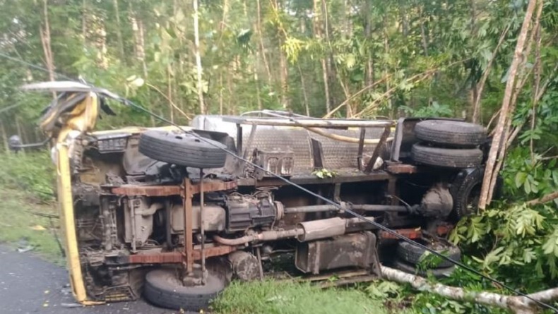 Kecelakaan Truk Terbalik di Tanjakan Imogiri-Panggang, Sopir Telat Pindah Gigi