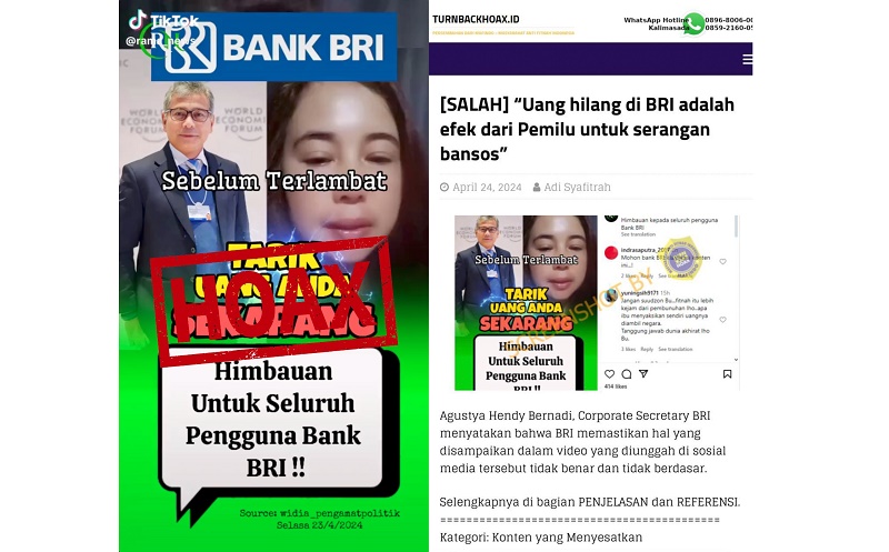 Pastikan Video Viral Uang Hilang untuk Serangan Bansos Hoaks, BRI Laporkan Pihak Terkait