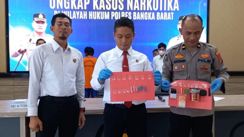 3 Pengedar Narkoba di Bangka Barat Ditangkap, Polisi Sita Puluhan Paket Sabu Siap Edar