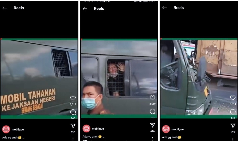Viral Mobil Tahanan Tabrak Truk hingga Ringsek, Tahanan Malah Semringah Bilang Dadah
