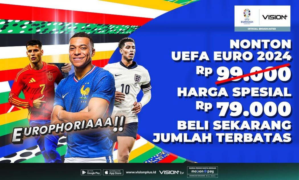 Nonton Euro 2024 di Vision+ Cuma Rp79.000! Persediaan Terbatas, Jangan Sampai Kehabisan