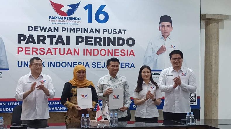 Khofifah Berterima Kasih ke Partai Perindo atas Dukungan di Pilgub Jatim
