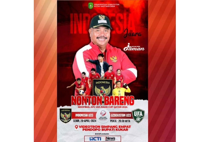 Dukung Garuda Muda, Bupati Kukar Kembali Gelar Nobar AFC U23