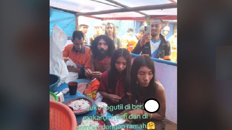 Viral 3 Warga Suku Pedalaman Halmahera Datangi Pekerja Tambang, Netizen: Cantik-Cantik