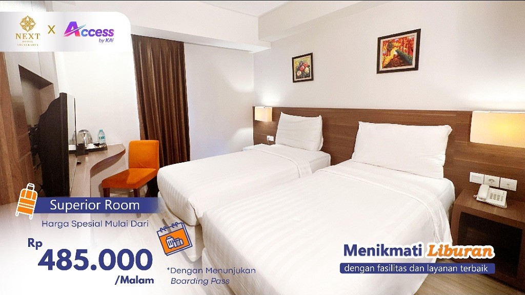 Naik Kereta ke Jogja, Dapat Diskon di Next Hotel Jogja, Mau?
