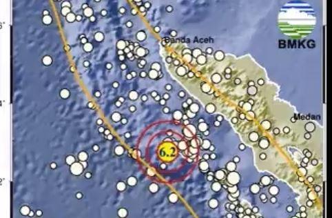 BMKG Sebut Gempa M 6,2 di Sinabang Simeuleu Aceh Jenis Gempa Bumi Dangkal