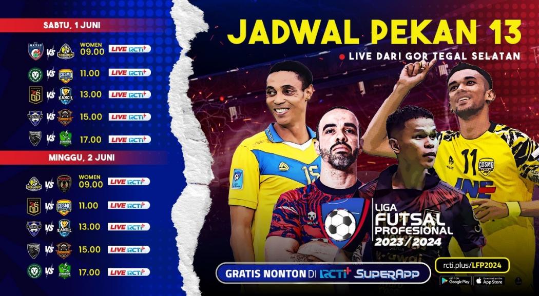 Jadwal Liga Futsal Profesional 2024 di RCTI+: Big Match Blacksteel Vs Kancil WHW
