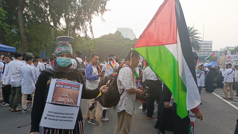 Peserta Aksi Bela Palestina Setop Nonton Drakor, Fokus Ikuti Perkembangan Rafah