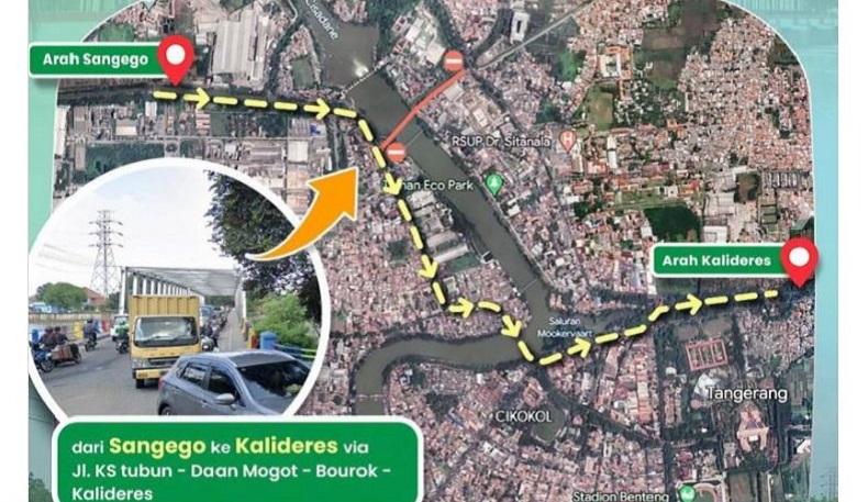 Jembatan Pintu Air 10 Tangerang Ditutup, Ini Jalur Alternatifnya