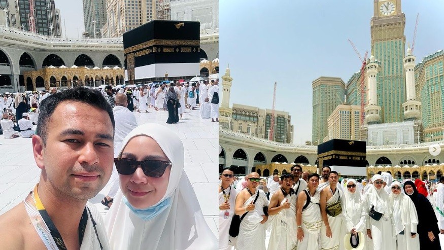 Potret Raffi Ahmad dan Nagita Slavina Foto Depan Ka'bah: Alhamdulillah Bisa Jadi Tamu Allah