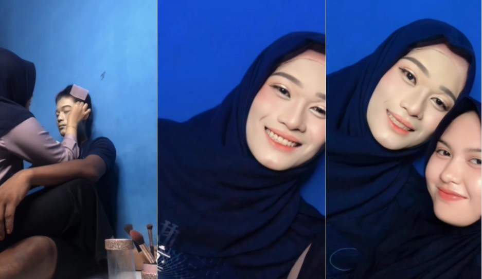 Viral Suami Dipaksa Jadi Model Make Up sang Istri, Hasilnya Bikin Kaget Netizen