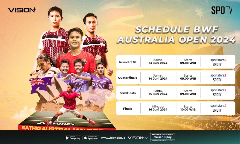 Jadwal dan Link Live Streaming Australian Open 2024 di Vision+