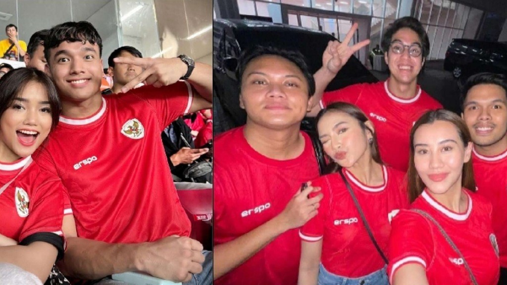 7 Potret Artis Tanah Air Nonton Timnas Indonesia vs Filipina di GBK, Tampilannya Menyala!