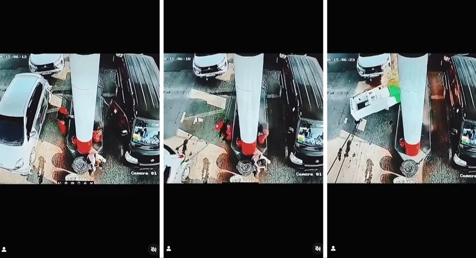 Viral Selang Pengisian Bahan Bakar Tertarik Mobil hingga Mesin SPBU Terbakar, Netizen: Wah Ganti Rugi