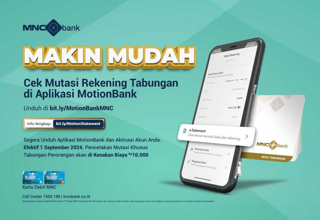 MNC Bank Permudah Akses Mutasi Rekening dengan MotionBank, Super Ringkas!