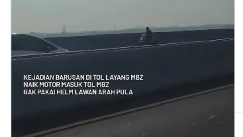 Viral Pemotor Masuk Tol MBZ hingga Lawan Arah, Ternyata gegara Panik Hindari Polisi