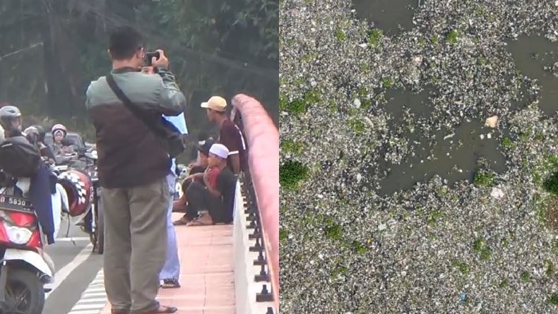 Ada-Ada Saja, Lautan Sampah Sungai Citarum malah Jadi Destinasi Wisata Baru bagi Warga