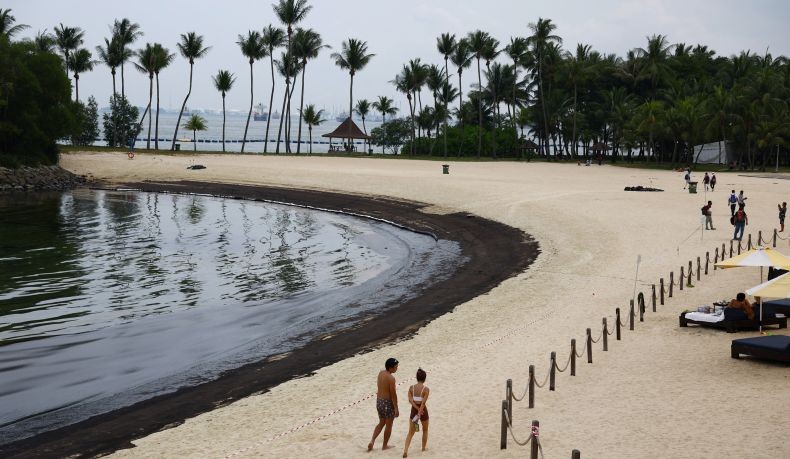 Pantai-Pantai Singapura termasuk Pulau Sentosa Tercemar Minyak, Pembersihan Dikebut