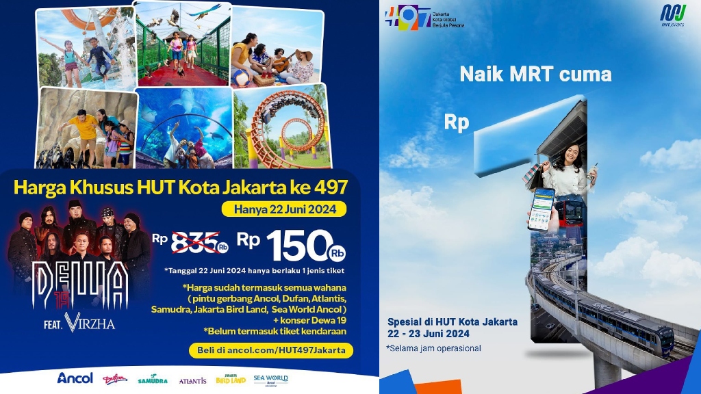 16 Promo HUT Jakarta 2024, Nikmati Diskon Menarik dari Restoran dan Transportasi 