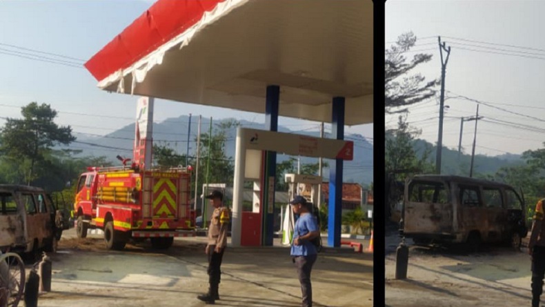 Kebakaran Mobil di SPBU Bogor, Api Muncul saat Isi Angin Ban