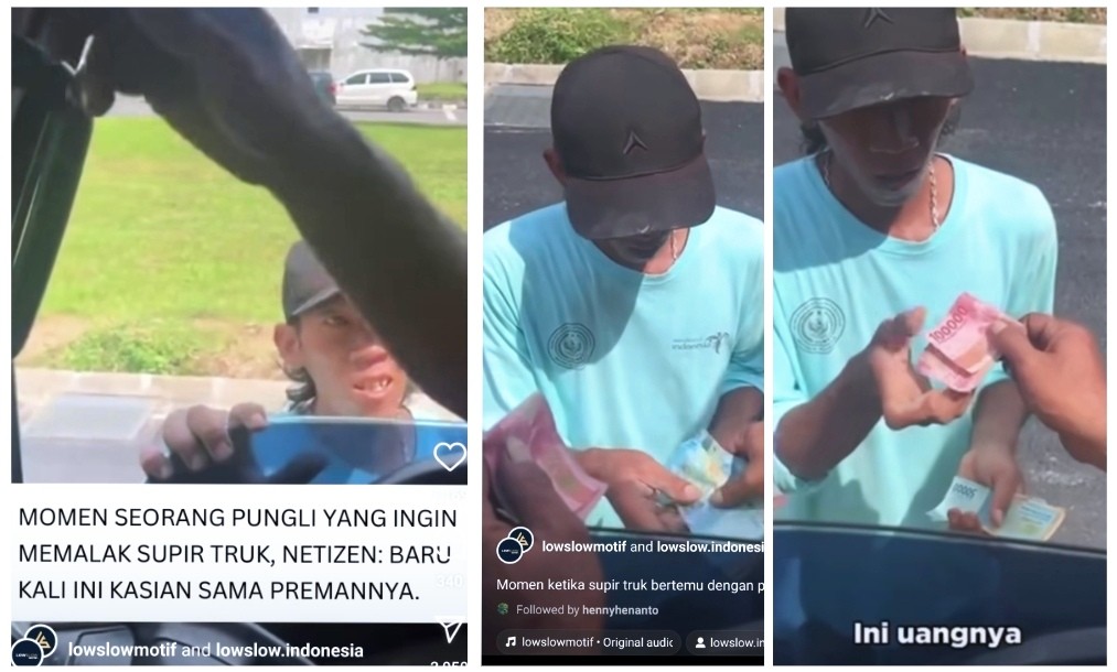 Viral Preman Ditipu Sopir Truk Dikasih Rp100 Ribu Kembaliannya Rp145 Ribu, Netizen: Untung Rp45 Ribu