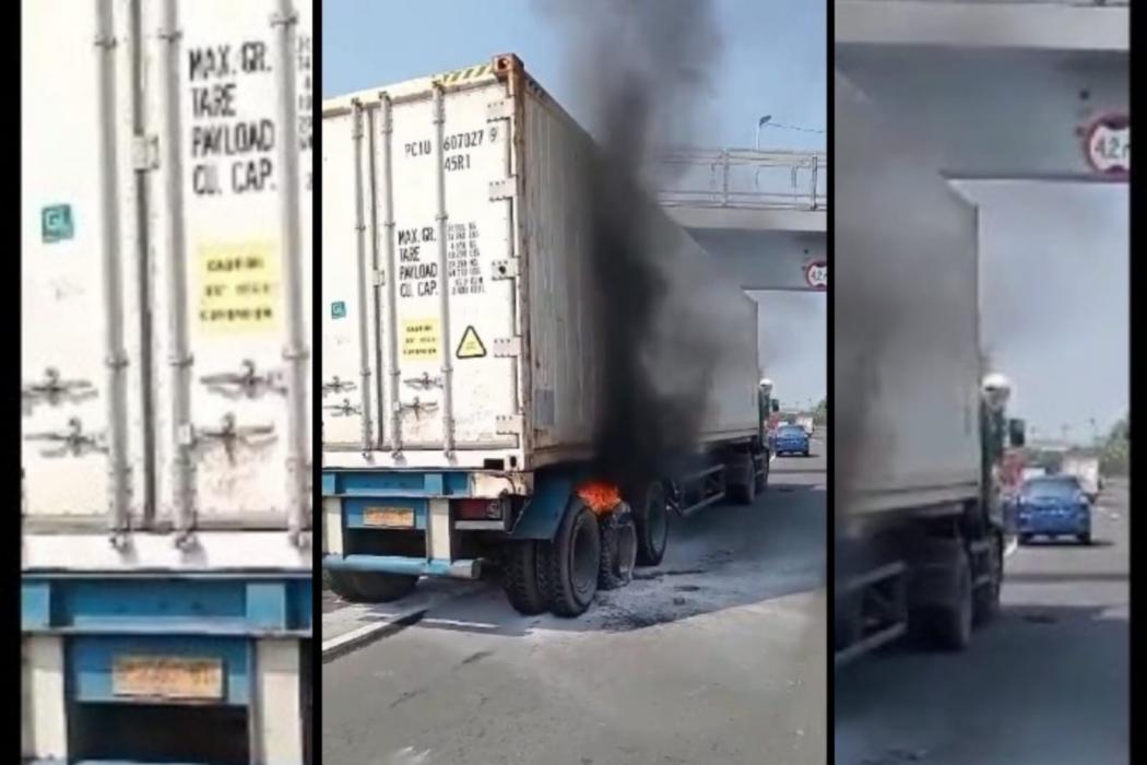 Truk Pecah Ban hingga Terbakar, Lalin Tol Jagorawi Arah Bogor Tersendat