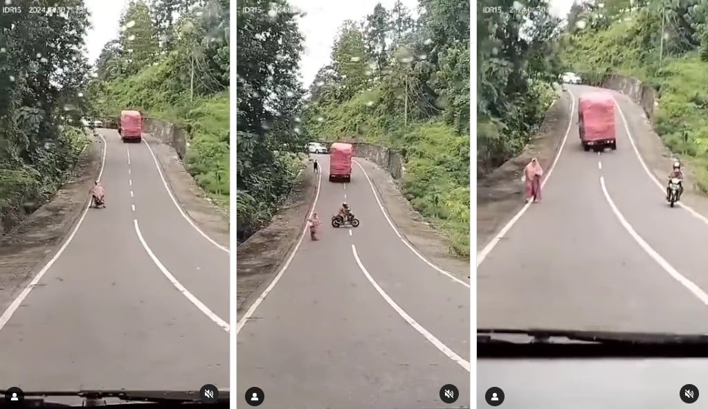 Viral Truk Mundur Nyaris Lindas Pemotor, Ini Jarak Aman saat Berada di Tanjakan
