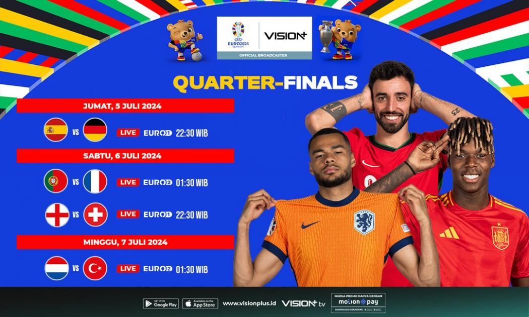 Jadwal Panas UEFA Euro 2024 di Perempat Final! Di Sini Link Nontonnya
