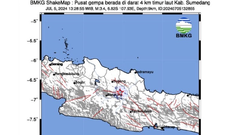 Gempa Terkini M3,4 Guncang Sumedang, Berpusat di Darat