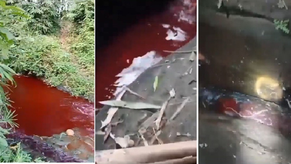 Heboh Air Sungai di Malang Mendadak Berwarna Merah, Warganet Minta Cek Lab