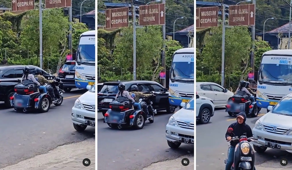 Viral Pengendara Moge Lawan Arah Tantang Bus Damri, Netizen: Ngapain Ngambil Jalur Orang